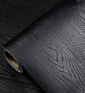 Bairivo Black Wood Grain Peel and Stick Wallpaper, Self-Adhesive Contact Paper for Kitchen Countertop Furniture, 17.7in x 118in