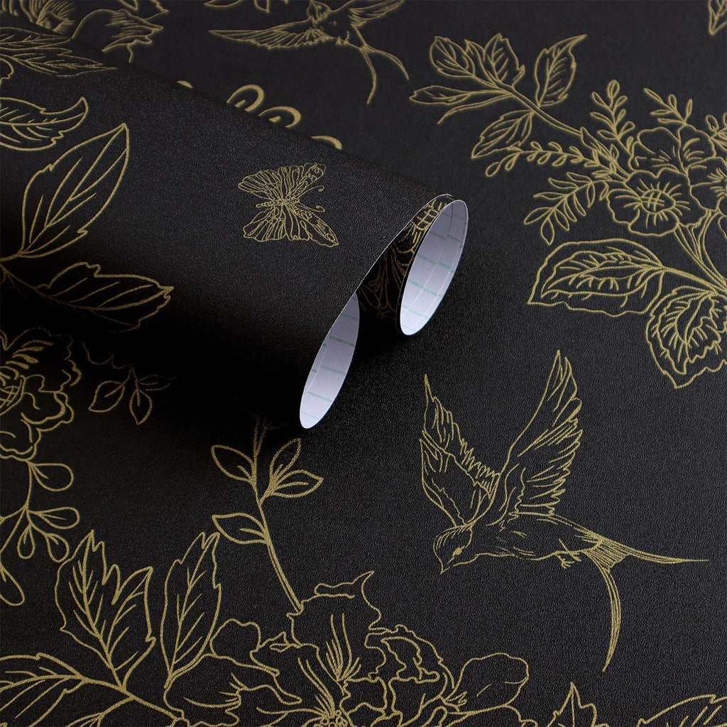 Bairivo Cream Blue Vintage Floral Peel and Stick Wallpaper, Removable Self-Adhesive Wall Paper for Bedroom Bathroom, 17.7in x 118.1in