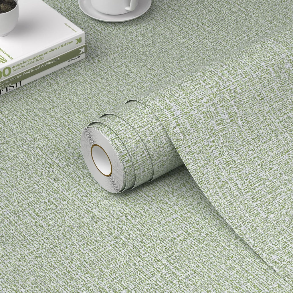 Bairivo Light Gray Grasscloth Textured Peel and Stick Wallpaper, Faux Linen Self-Adhesive Contact Paper for Cabinets, 15.7in x 78.7in