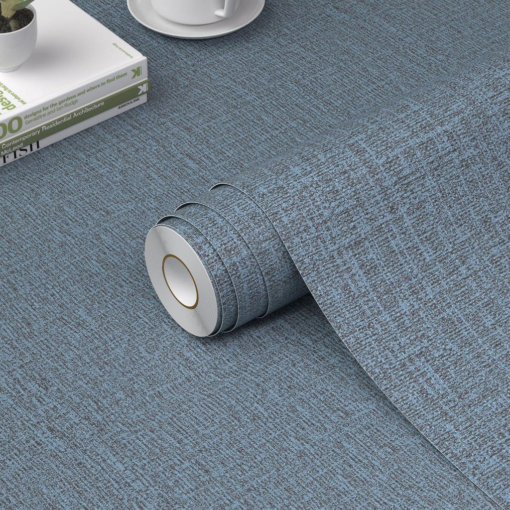Bairivo Light Gray Grasscloth Textured Peel and Stick Wallpaper, Faux Linen Self-Adhesive Contact Paper for Cabinets, 15.7in x 78.7in